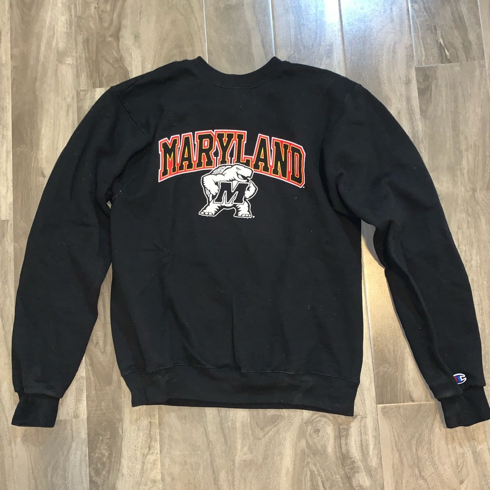 BLACK UNIVERSITY OF MARYLAND CREWNECK SWEATSHIRT
